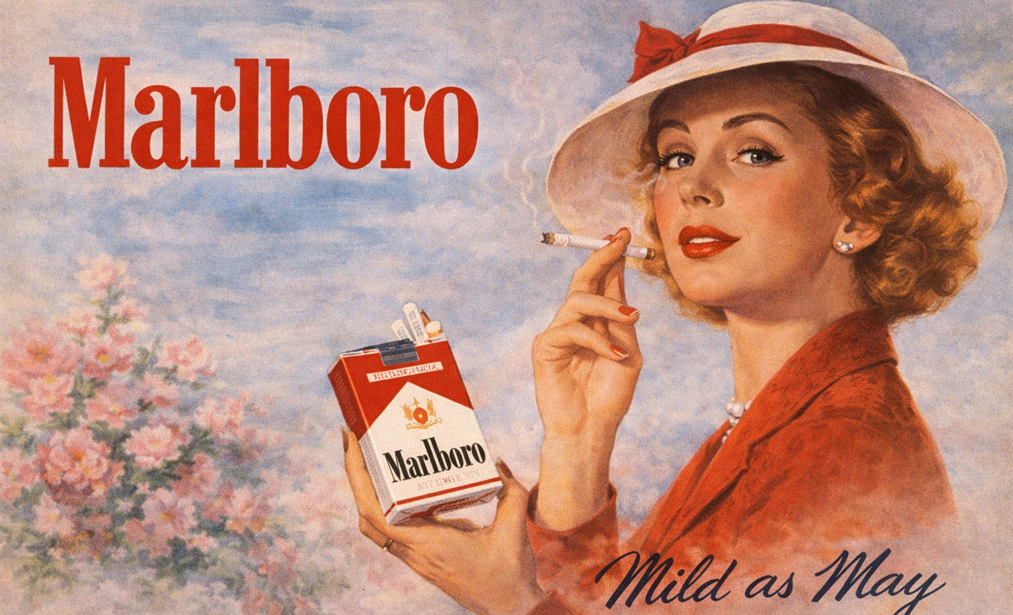 Винтажная женская реклама Marlboro